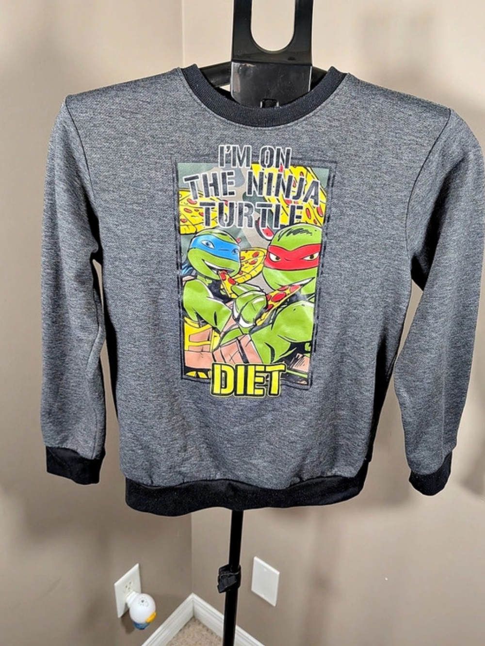 Nickelodeon Teenage Mutant Ninja Turtles Graphic Sweatshirt Gray Boys Large Like
